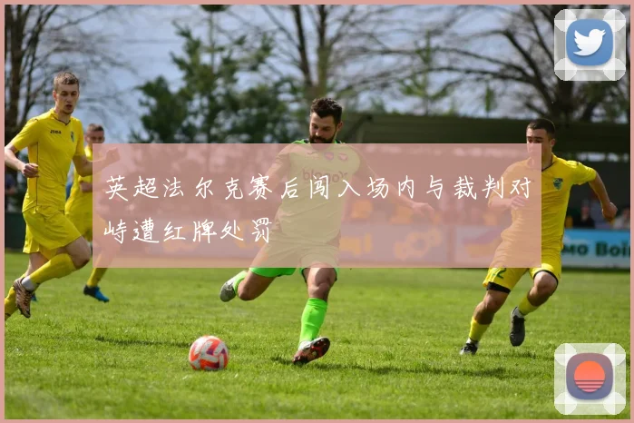 英超法尔克赛后闯入场内与裁判对峙遭红牌处罚